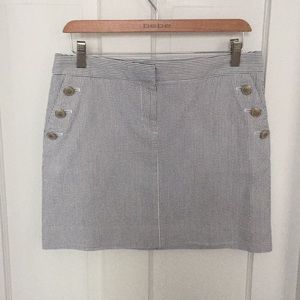 J.Crew Navy / White Nautical Seersucker Mini Skirt